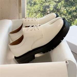 tabi lace up oxford split toes leather shoes men women white (1)